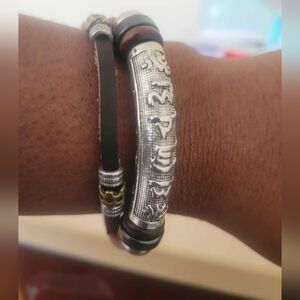 Leather Cord Multi Strand Bracelet For Men